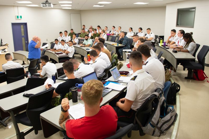 RMC students attending an academic lecture.