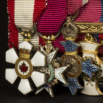 Miniature medals of Lieutenant General Guy Simonds (RMC 1921-1925), Commander of First Canadian Division, 2nd Canadian Corps, and First Canadian Army during the Second World War, later to become CGS. Accession Number 20070026-002
