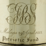Lloyd's Patriotic Fund tankard awarded to Captain Francis Brockell Spilsbury for his gallant action in cutting out an enemy ship at Malagra, Spain, on 29 April 1812.  Accession Number 199800